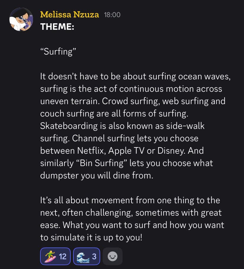The jam theme: Surfing